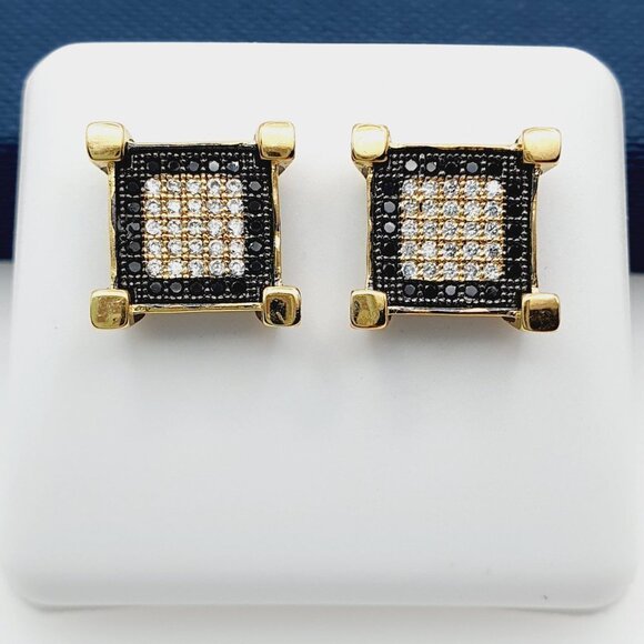 "14K Gold Plated Cubic Zircon Earrings, EVBRS690 - Picture 1 of 10
